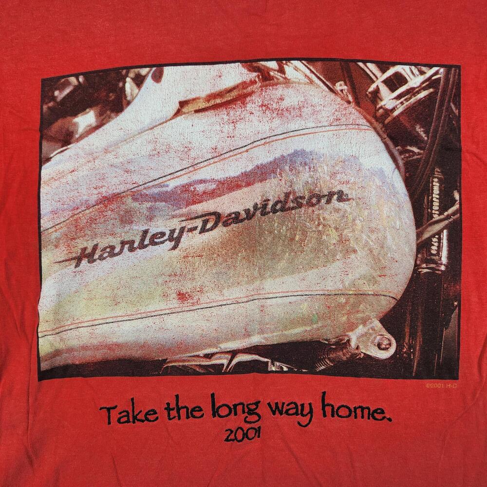 Vintage Harley Davidson Shirt Mens XL Red York Assembly Plant Motorcycle Y2k